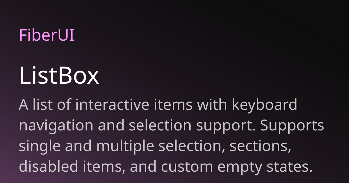 ListBox | Fiber UI