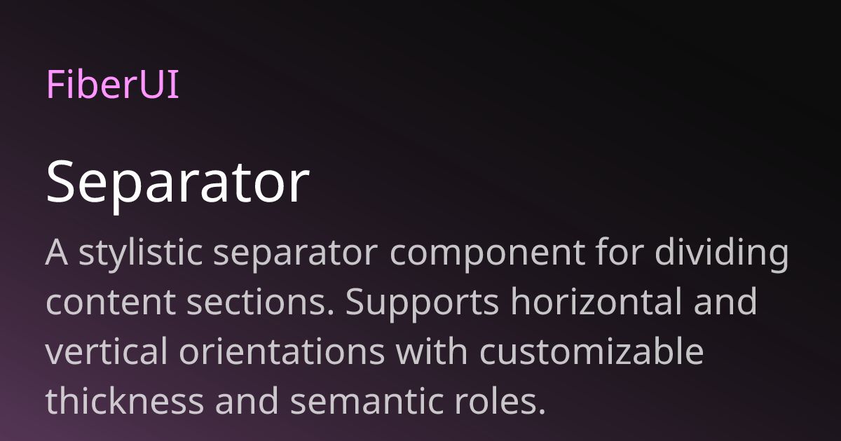 Separator | Fiber UI