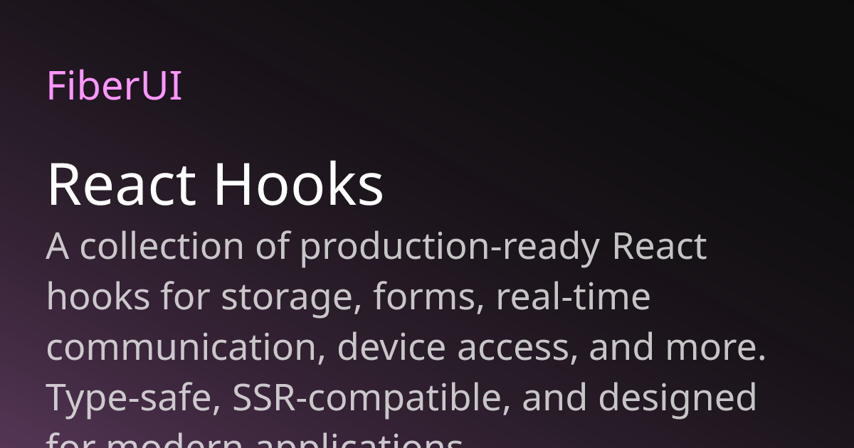 React Hooks | Fiber UI