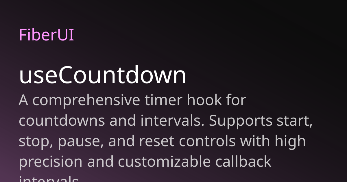 useCountdown | Fiber UI