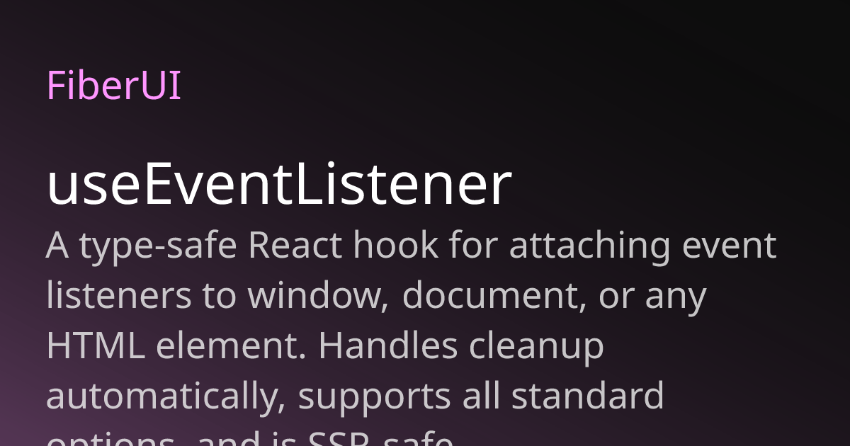 useEventListener | Fiber UI